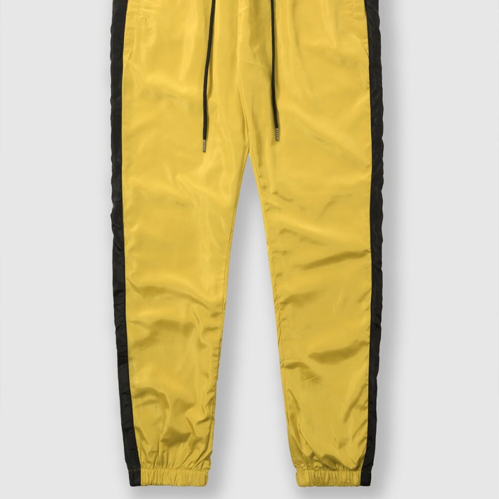 Victorious Men's Striped Drawstring Windbreaker Track Pants Gold